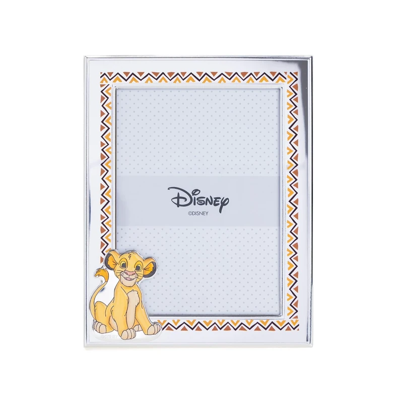 VALENTI & CO. Disney Baby - Lion King Simba - Silver Photo Frame for Children, Christening, Birth or Birthday Gift (13 x 18 cm)