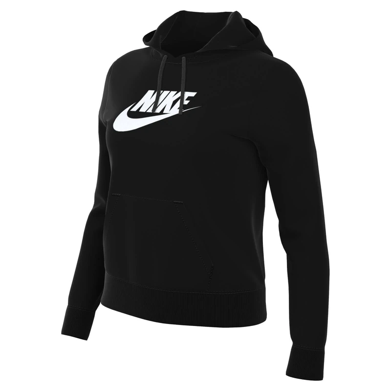 NIKE DQ5775-010 W NSW CLUB FLC GX STD PO HDY Sweatshirt Women's Black/White Size S-T
