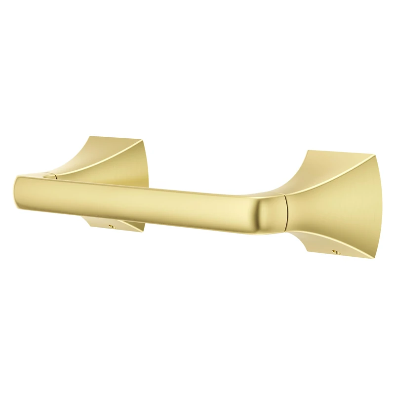 Pfister Bruxie Toilet Paper Holder, Bathroom Tissue Roll Holder, Wall-Mounted, Screw-In, Brushed Gold Finish, BPHBIE0BG - Image 1