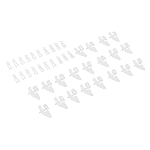 KIMISS Micro RC Clevis Plane Control Horn Plastic 20 Sets 4 Hole Control Horns Clevis Kit Kt Rudder Angle for Rcplane Foam Fixed Wingcraft
