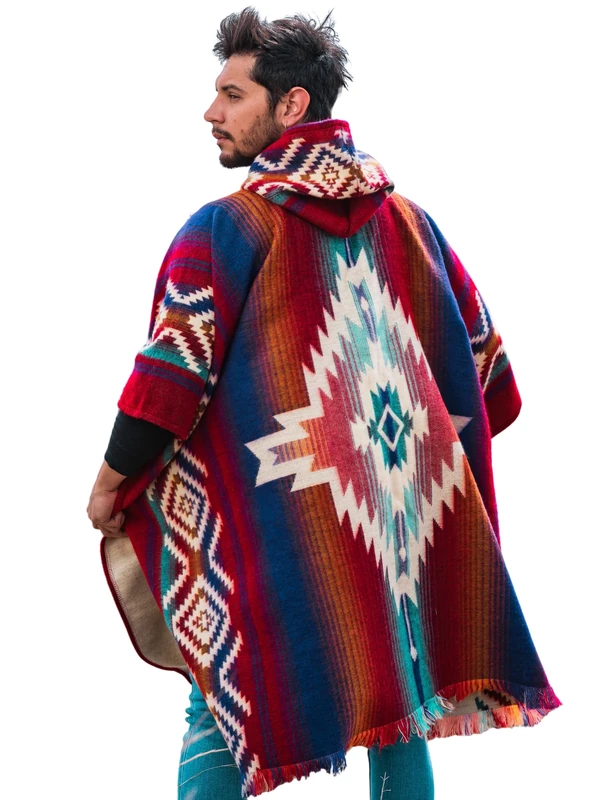 Alpaca World | Alpaca ponchos for men and women | Handmade with the best baby alpaca wool material by Ecuadorian artisans., Wine, Purple, Orange, Variety, One size