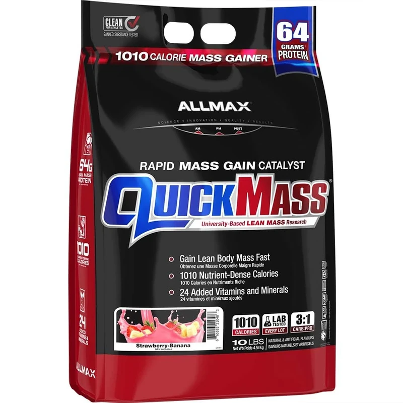 Allmax Quickmass Strawberry Banana 10Lb