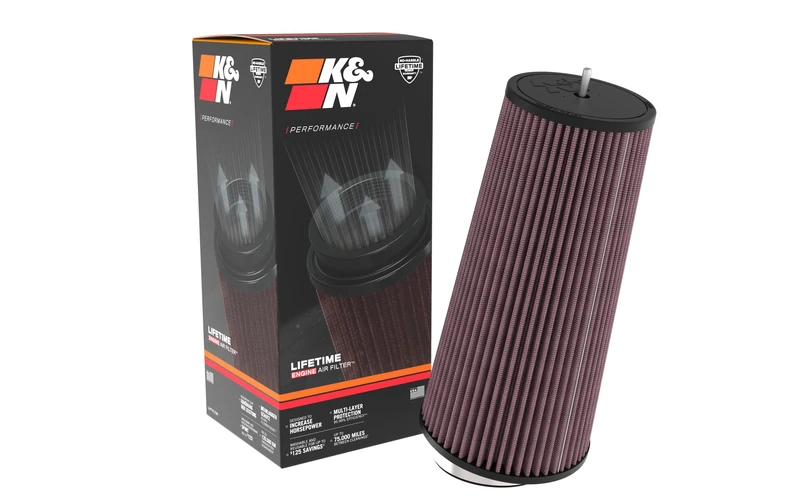 K&N Universal Conical Air Filter 89mm flange, 10 degree angle, 149mm base, top with stud, 308mm height (RU-3310)