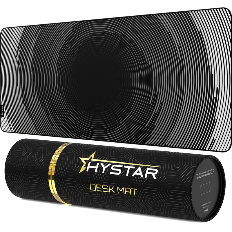 Hystar® Extended Gaming Mouse Pad | XXXL 45" x 20" | 5mm Thick, Waterproof Surface, Smooth Polyester Fabric, and Natural Rubber Base | Abyss