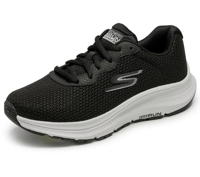 Skechers Women's Go Run Consistent 2.0 Engaged Sneaker, Black White, 5 UK
