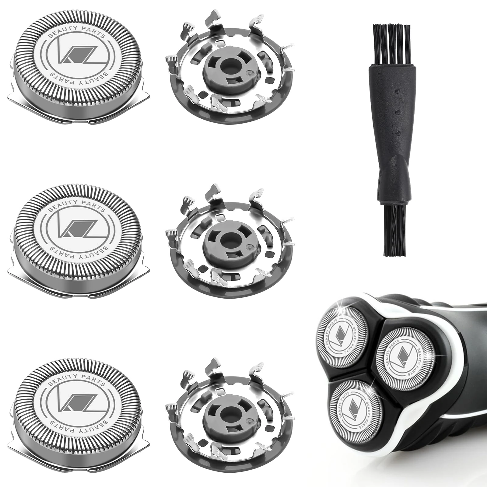 3 Pack Replacement Shaver Heads for Philips, Compatible with Series 1000, 2000, 3000, Replacement Blades for Philips with Cleaning Brush, Compatible with Phillips Series AT8xx, AT7xx, PT7xx