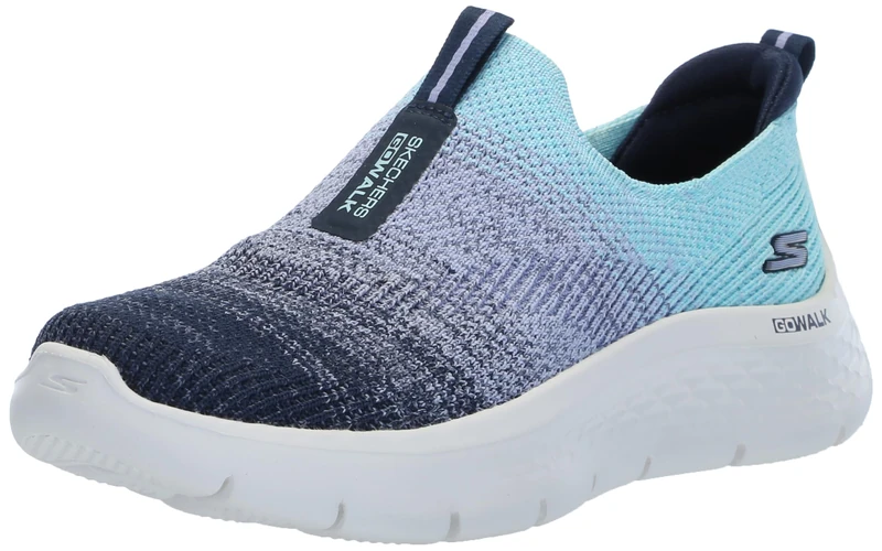 Skechers Women's Go Walk Flex Cali Sunset Sneaker, Navy Blue Turquoise, 9 UK