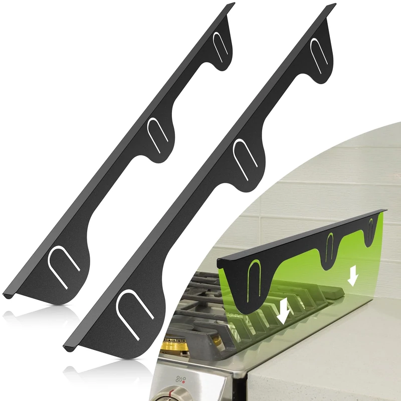 SZWQILIN Stove Gap Covers Stainless Steel - Essential Kitchen Accessories to Fill and Cover Gaps Between Stove and Counter - Keep Your Kitchen Clean and Organized!(Black, 23.4 L, 0.74 W)