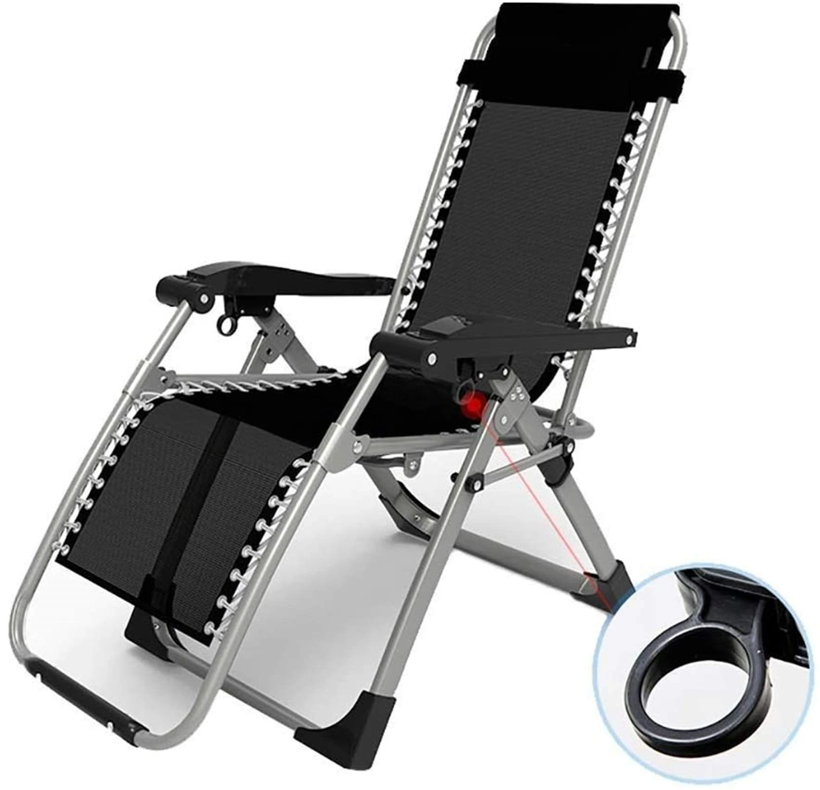 Lightweight Household Portable Lounge Chair Lunch Break Lazy Chair Reclining Recliner Chairs Outdoor Garden Patio Relaxer With Cushion, Max. Load Capacity 200 Kg (Color : Gray) Home ( Size : Blue )