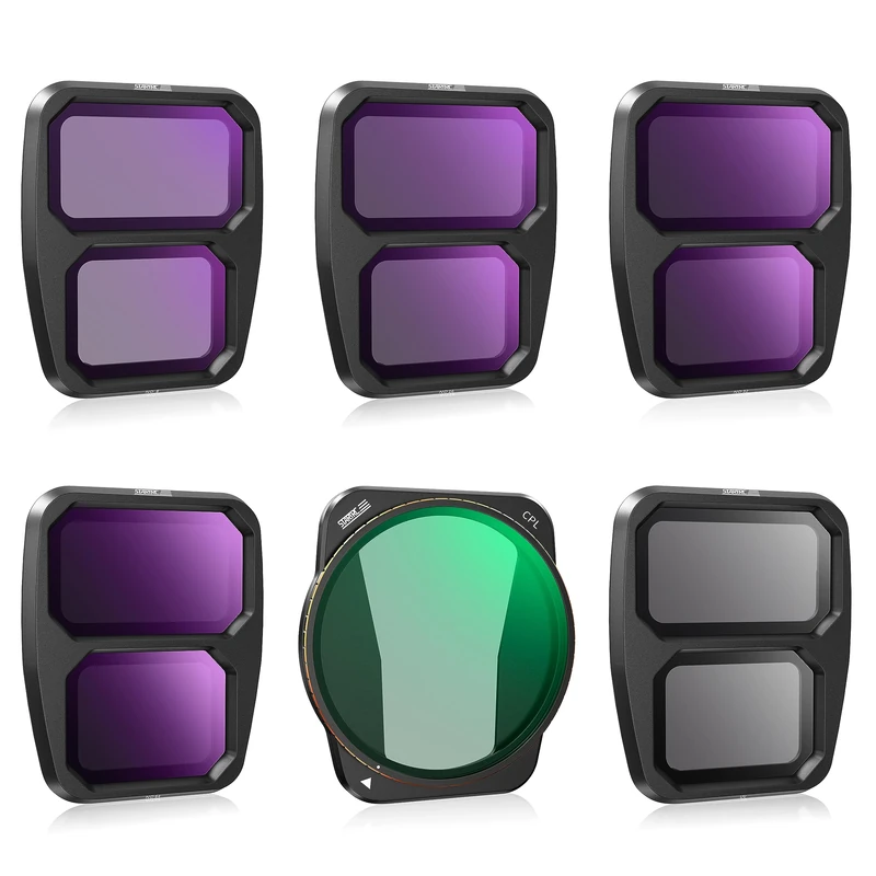 STARTRC ND Filters Set for DJI Air 3 Accessories, 6Pack Filters-UV,CPL,ND8,ND16,ND32,ND64(Aluminum Version)
