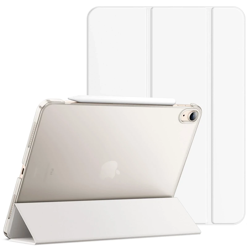 JETech Case for iPad Air 11-Inch M3/M2 (2025/2024), iPad Air 5/4 (2022/2020 5th/4th Generation 10.9-Inch), Slim Stand Hard Back Shell Cover with Auto Wake/Sleep (White)