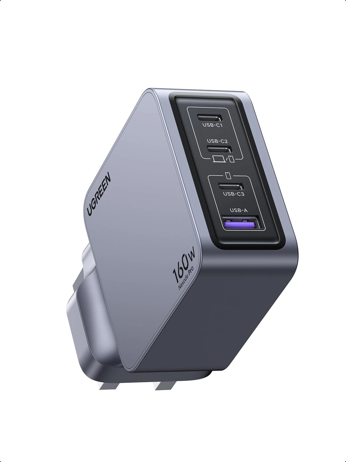 UGREEN 160W USB C Charger, Nexode Pro 4-Port PD 3.1 Compact Fast MacBook Charger PPS Compatible with MacBook Pro 16'' M3, Dell XPS, iPad Pro, iPhone 17 Pro/Air/17/16/15, Galaxy S24, Steam Deck,etc