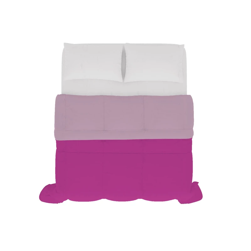 Italian Bed Linen SOGNI E CAPRICCI Two-Tone Summer Duvet 250 x 200 cm Lilac/Fuchsia