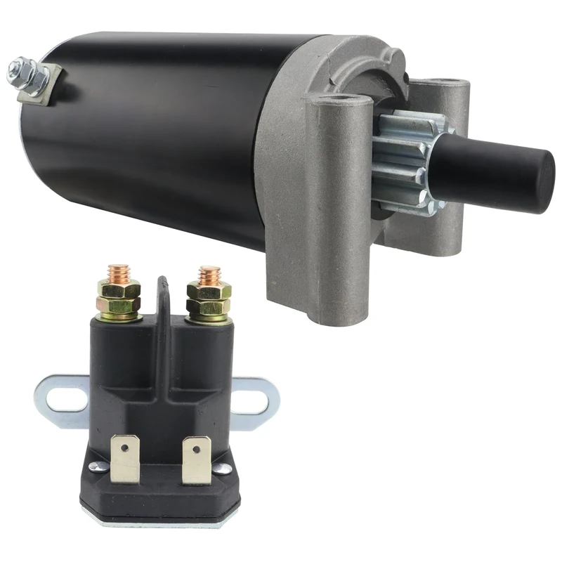 STABSOLI Starter Motor & Solenoid Relay for Kohler Courage Engines CUB CADET i1050 06-12, i1046 06-12, SLT1554 05-06, SLT1550 05-06, LT1046 05-06, LT1045LE 05-06, 32-098-01 32-098-01S 32-098-03 32-098