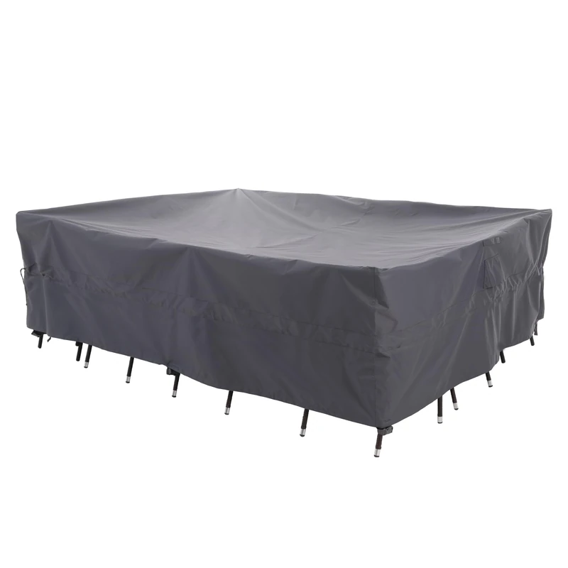 WJ-X3 Large Grey Patio Furniture Cover,108W x 84D x 31H Inch - Waterproof, UV & Wind-Resistant, Anti-Fade, Perfect for Outdoor Table & Chair Sets