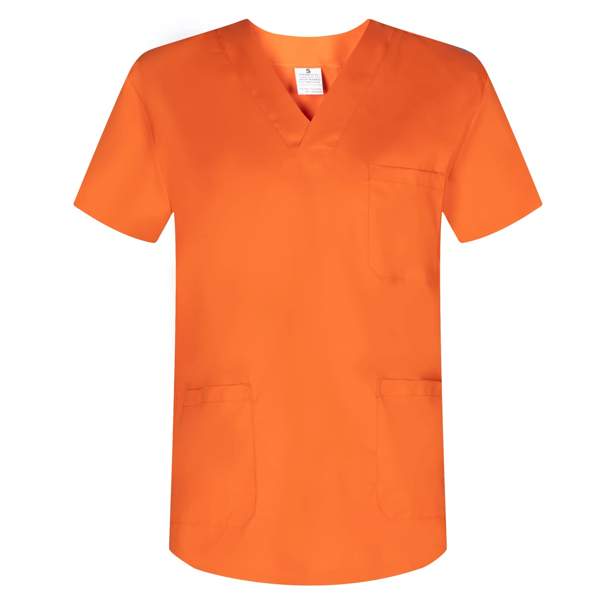 MISEMIYA - Scrub Top Unisex Scrubs - Medical Uniform V-Neck Tunic Scrub Top 817 - Large, Orange