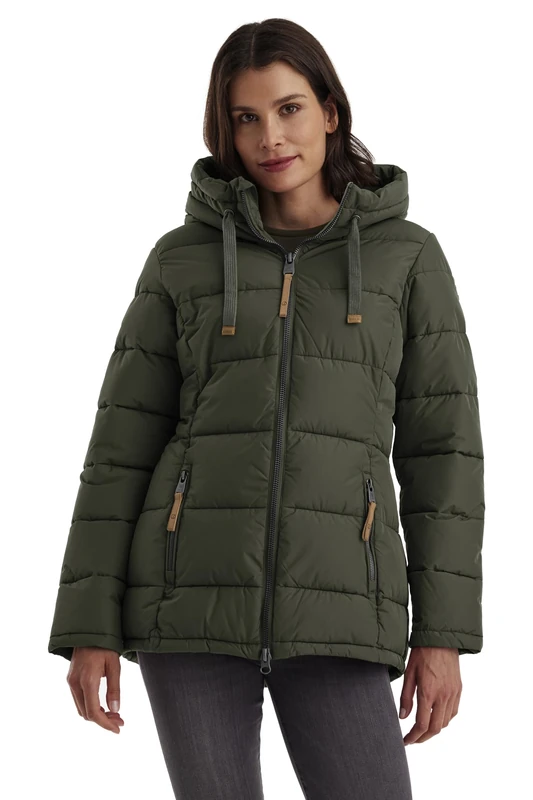 G.I.G.A. DX Women's Gw 12 Wmn Qltd Jckt Winter Hood, Functional Jacket in Down Look, Dark Olive, 40