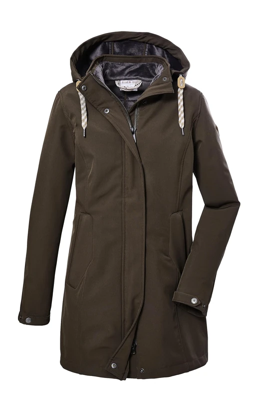 G.I.G.A. DX Women's Gw 19 Wmn Sftshll Prk Softshell Parka/Outdoor Jacket with Hood, Green-Anthracite, 40