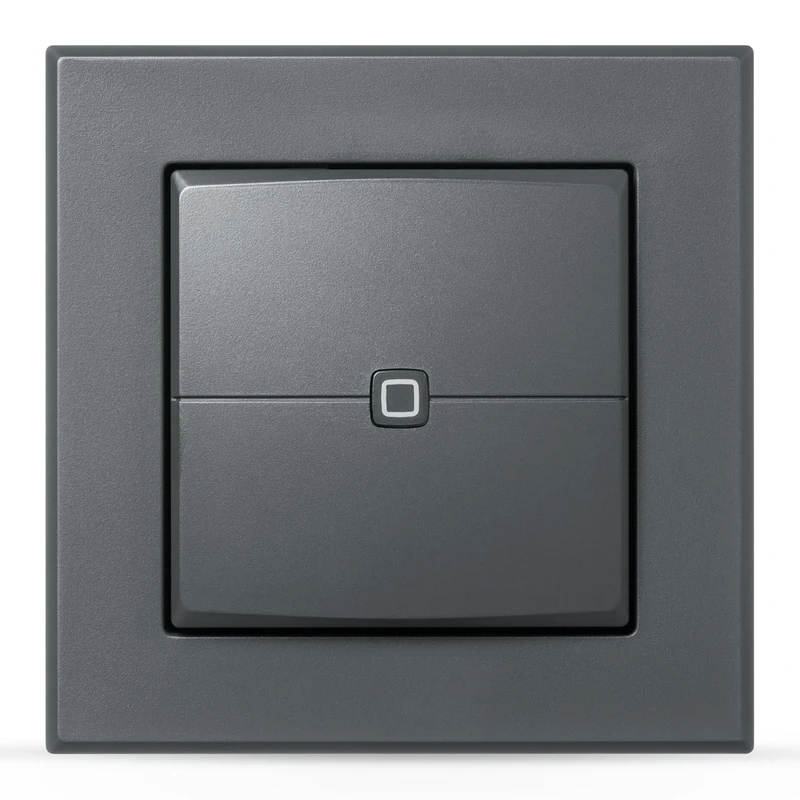 Homematic IP Smart Home Wall Switch - 2-Way, Anthracite, Wall Switch, Two Buttons, Smart Home Accessories, Universal Use, Switches Actuators and Thermostats, Wireless, 159881A0