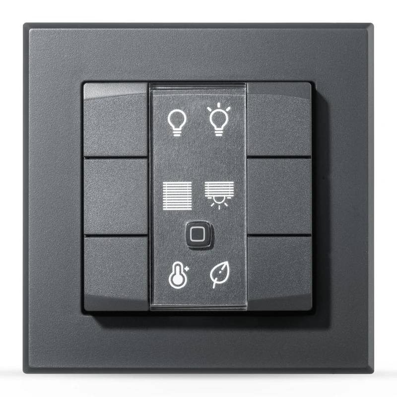 Homematic IP Smart Home Wall Switch - 6-Way, Anthracite, Wall Switch, Six Buttons, Smart Home Accessories, Universal Use, Switches Actuators and Thermostats, Wireless, 159828A0