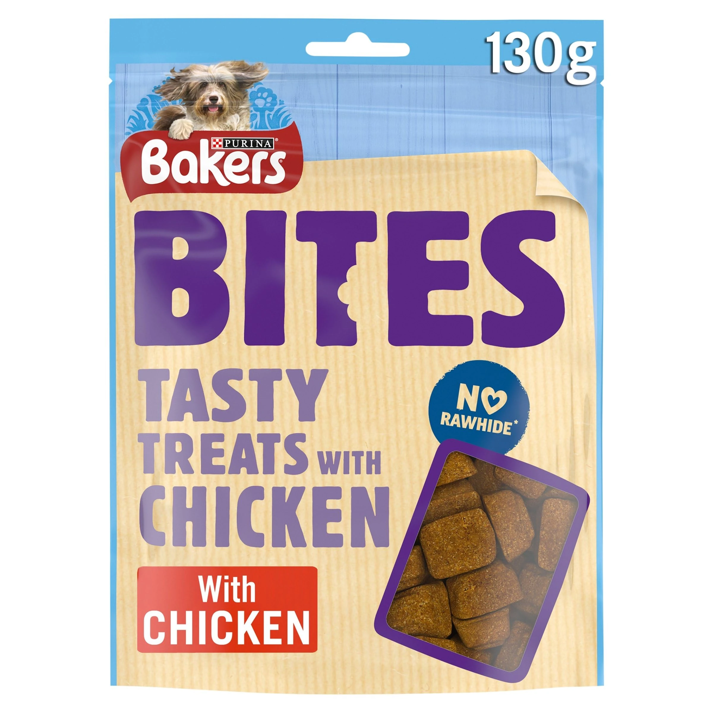BAKERS Bites with Chicken, Dog Treats 130g, Pack of 6