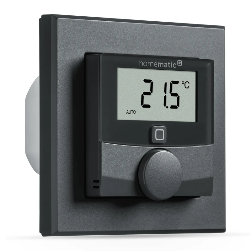 Homematic IP Smart Home Wall Thermostat with Switching Output - for Brand Switch, Anthracite, Digital Thermostat Underfloor Heating with/without App, Alexa, Google Assistant, Save Energy, 159928A0