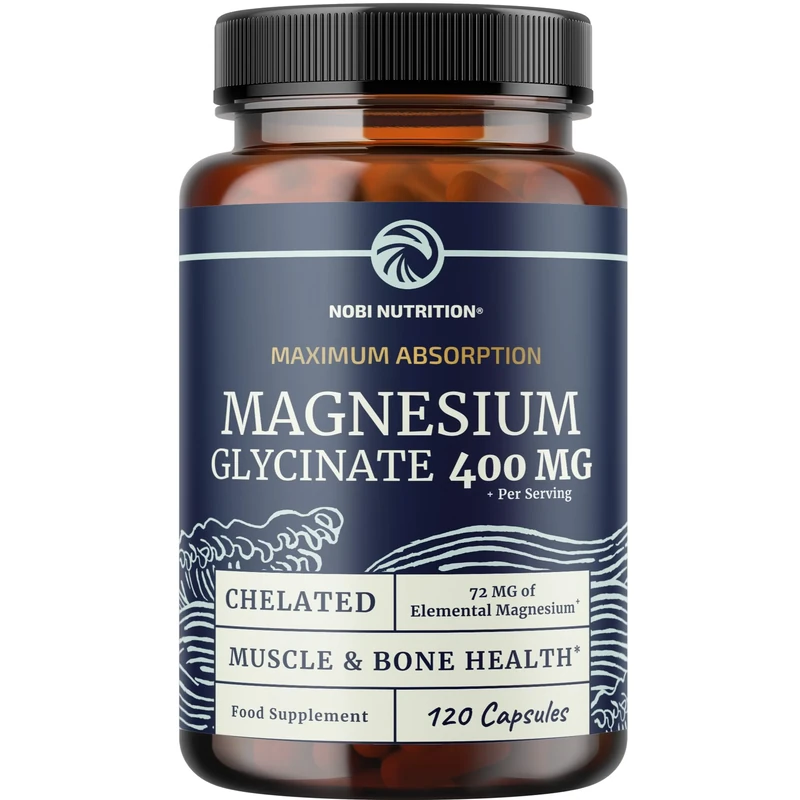 Magnesium Glycinate 400mg | Chelated Bisglycinate for Muscle Relaxation, Bones, Heart, Nerve, Sleep & Calm Support for Women & Men | High Absorption Magnesium Chelate Supplement | 120 Capsules