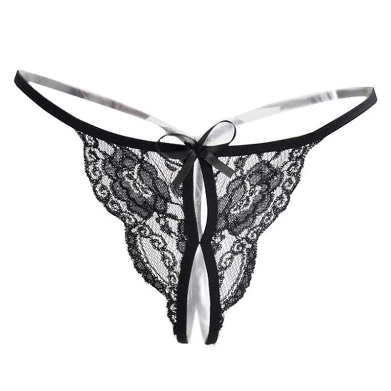 TP CeferY Sexy See Through Lace Lingerie Thong - Black