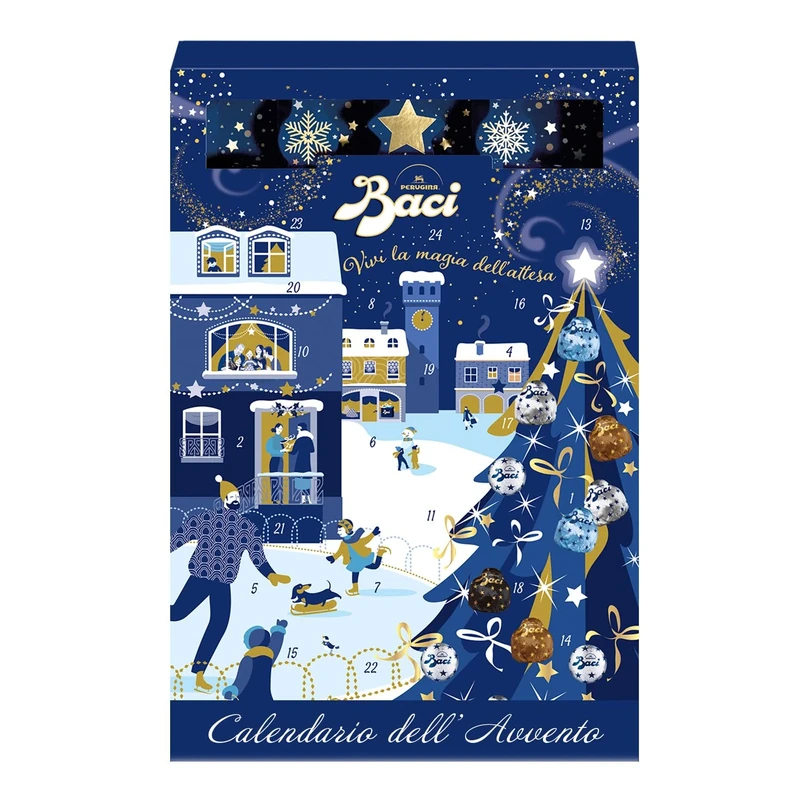 Baci Christmas Advent Calendar, Assorted Chocolate Truffles with Hazelnut, Gluten Free, 278 g (Pack of 1)