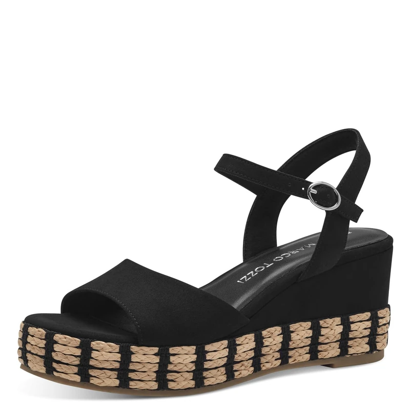 MARCO TOZZI Women's 2-28395-42 Heeled Sandal, Black, 3.5