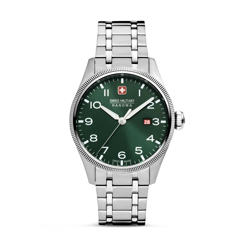 Swiss Military Hanowa SMWGH2101604 Men's Analogue Quartz Watch with Stainless Steel Strap, Silver, One Size, Bracelet