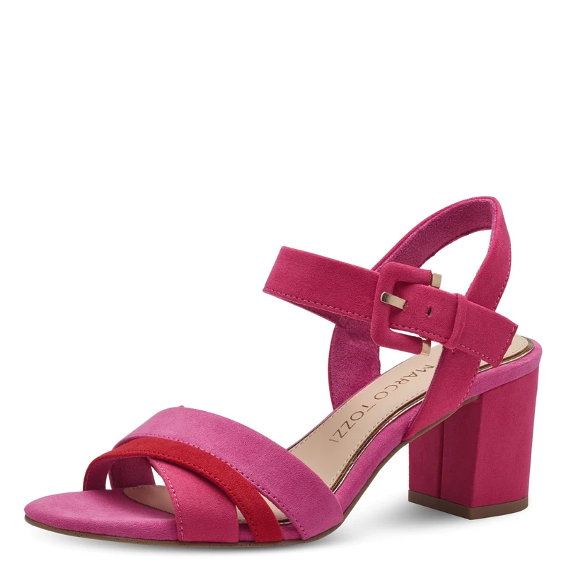 MARCO TOZZI Women's 2-28323-42 Heeled Sandal, Pink Comb, 3.5