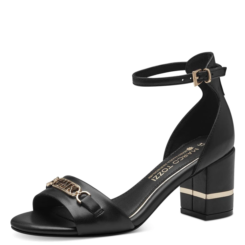 MARCO TOZZI Women's 2-88305-42 Heeled Sandal, Black, 4