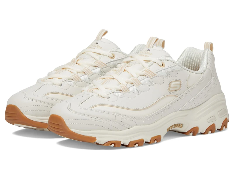 Skechers Women's D'Lites Good Neutral Sneaker, Off-White, Off-White, 10 US