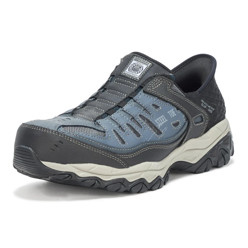 Skechers Mens Slip-ins: Cankton - Faison, Navy/Grey, 11.5