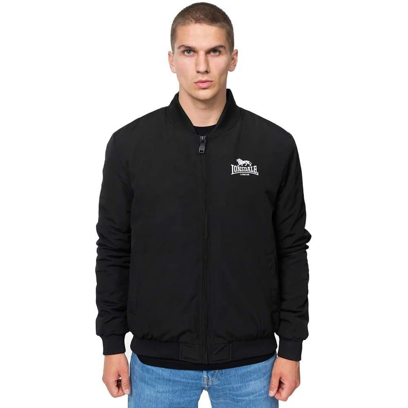 Lonsdale Men's Meadow Jacket, black/white, L