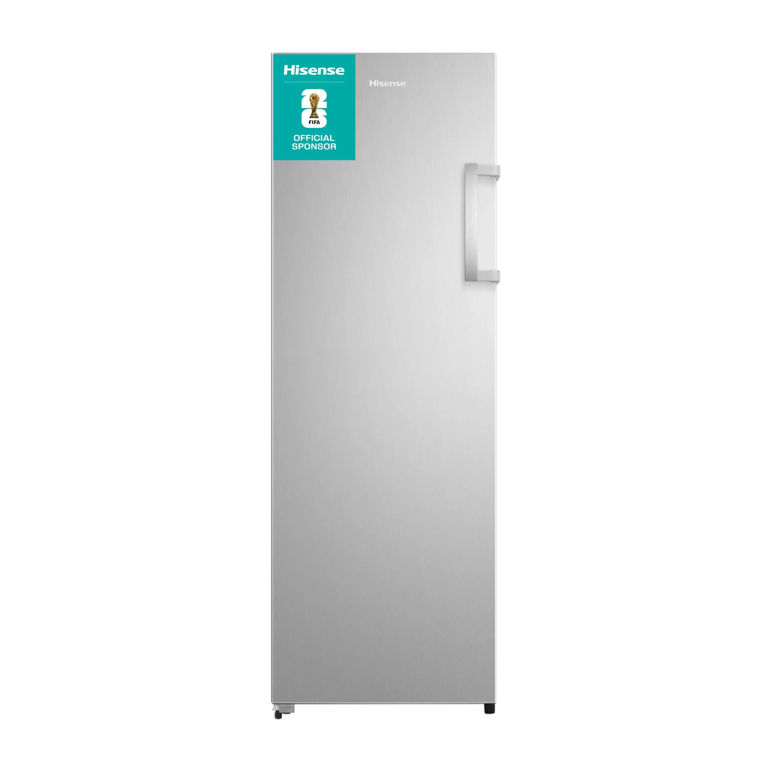 Hisense FV298N4ACE Tall Freestanding Freezer 240 Litre Capacity Total No Frost with LED Display 59D x 59.5W x 172H cm - Stainless Steel, Silver