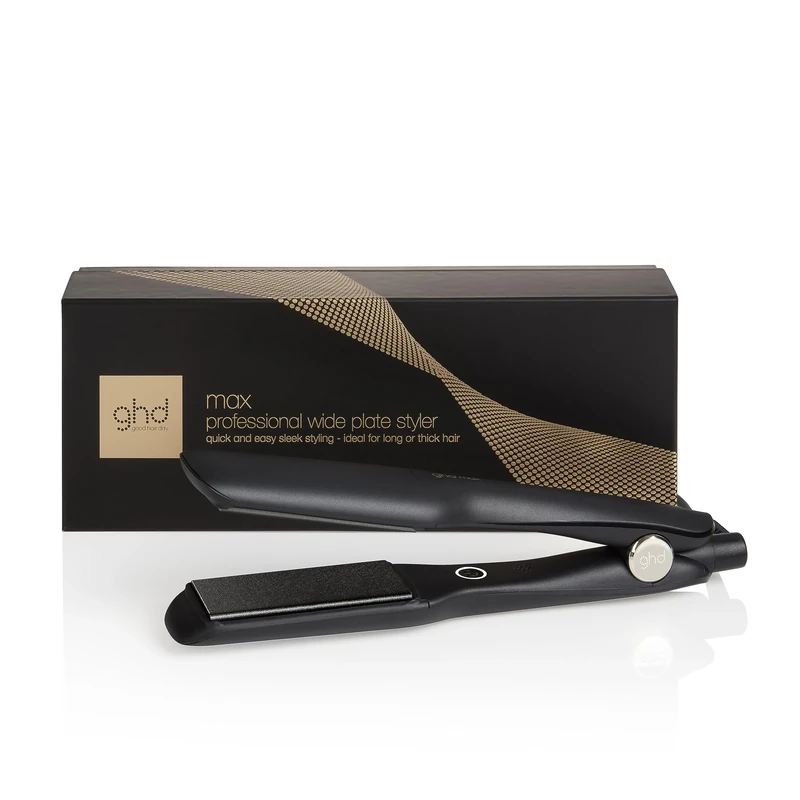 ghd Max Wide Plate Hair Straightener & Styler in Black - Larger Plates For Fast Styling, More Shine, Frizz-Free - For Long, Thick or Curly Hair - (UK Plug)
