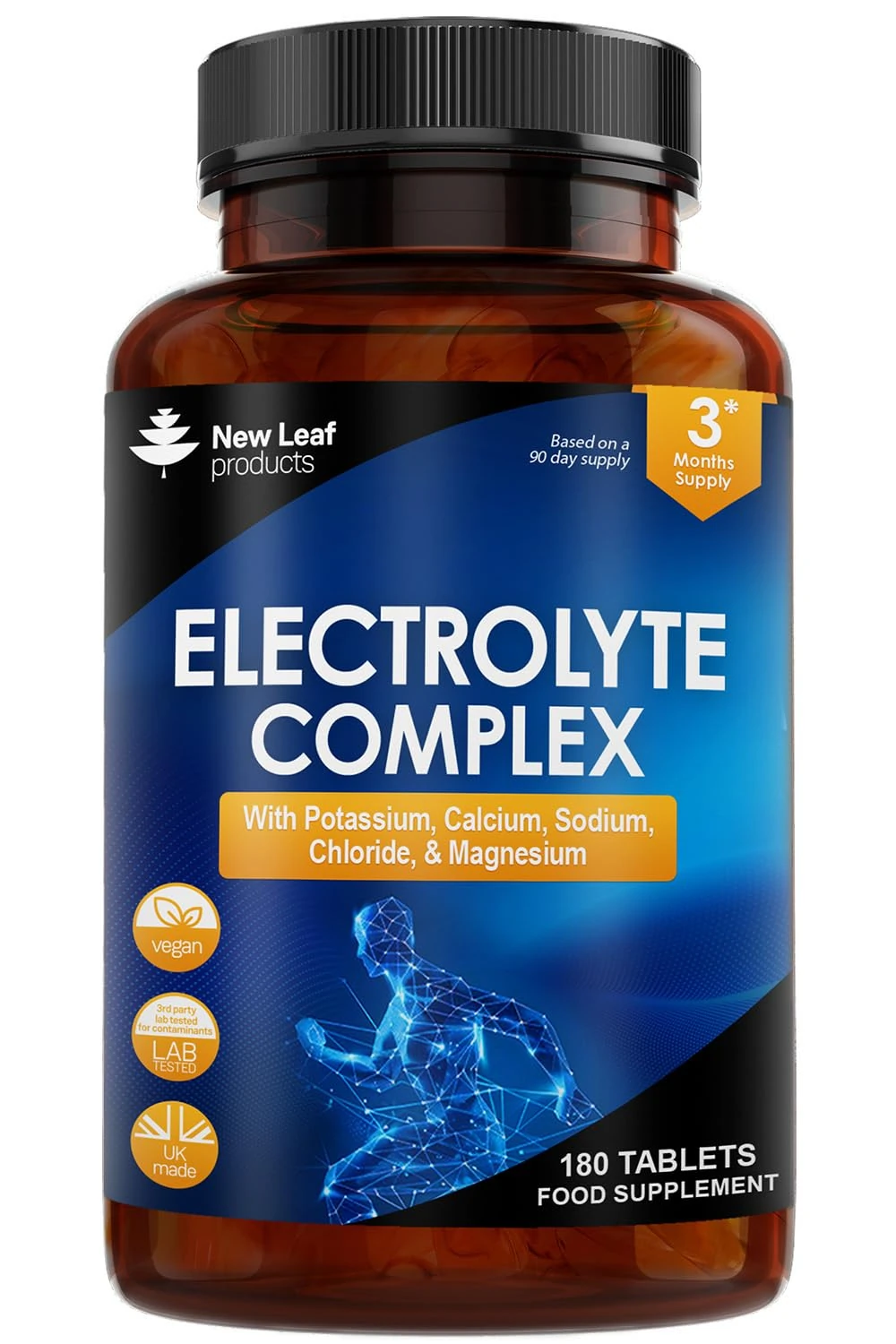 Electrolytes Tablets - High Strength Rehydration Tablets - with Potassium, Calcium, Sodium, Chloride, and Magnesium Fasting Keto Electrolytes Vegan Made in UK