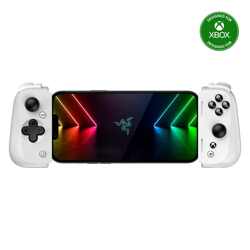 Razer Kishi V2 Mobile Gaming Controller Xbox Edition for iPhone: Console Quality Controls - Universal Fit - Stream PC & Xbox Games - Low Latency - Free Nexus App - 1 Month Xbox Game Pass Incl. - White
