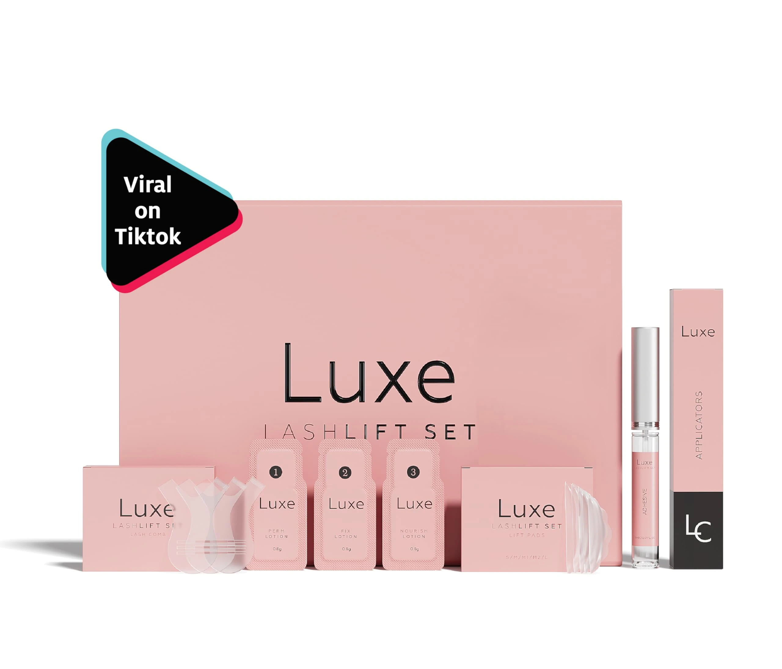 Luxe Cosmetics - Lash Lift Kit - Complete Set for Eyelash Lifting - New Pro Version - Easy to Apply and Long Lasting Finish - Professional Results up to 8 Weeks from Home- Includes 3 Applications