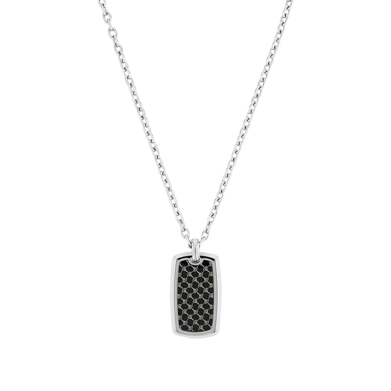 Joop! chain with pendant stainless steel men's necklace, 50+2 cm, silver, comes in jewelry gift box 2036806