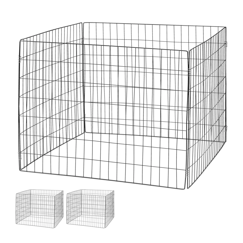 Relaxdays Metal Compost Bin, Set of 3, Garden Waste Composter, HWD: 70 x 90 x 90 cm, 560 Litres, Wire, Steel, Black