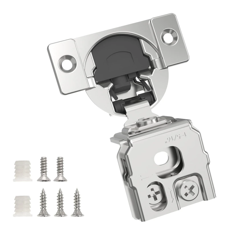 Chibery 50 Pack 1-5/16" Overlay 3D Soft Close Concealed Hinge for Face Frame Door, Smooth Slow Self Closing Hinges, Satin Nickel, Hidden 105° Open Angle Stainless Steel Hinge for Kitchen Cabinet Door