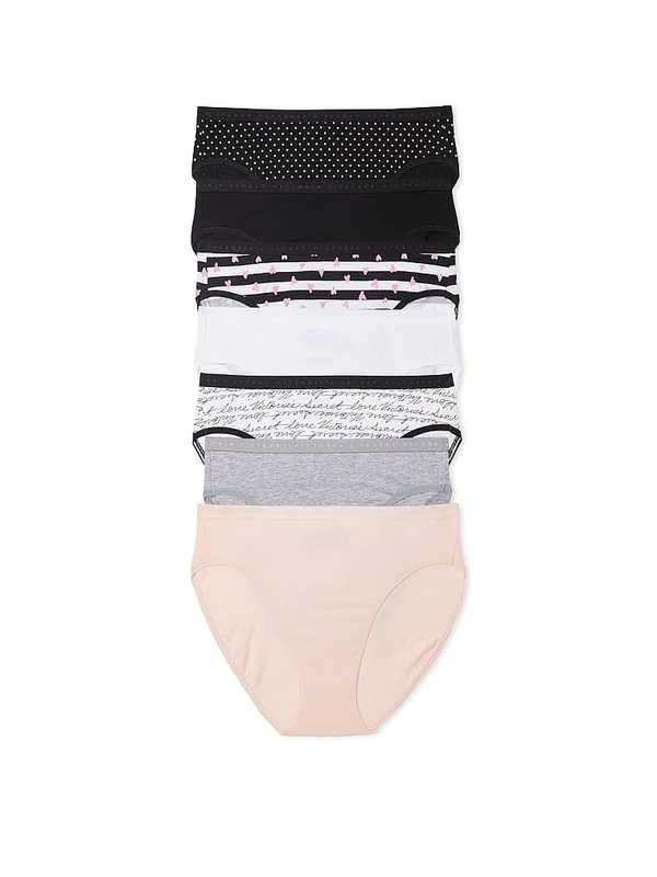 Victoria's Secret Women's Cotton Brief Underwear, Full Coverage Panties for Women, Multi Pack (XS-XXL), New Neutrals Mix, XS
