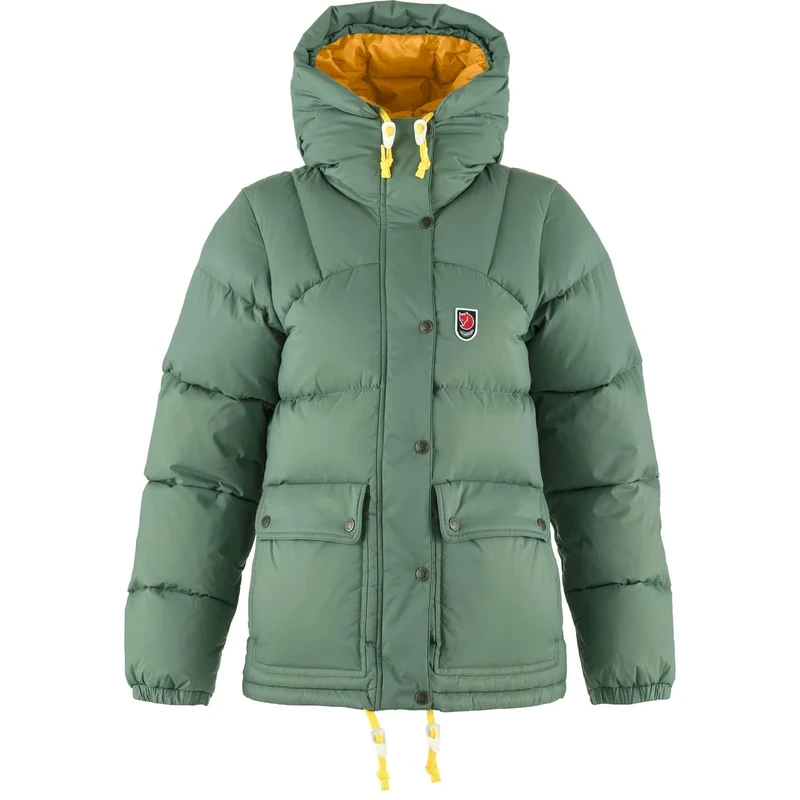 FJALLRAVEN 89995-614-161 Expedition Down Lite Jacket W Jacket Women's Patina Green-Mustard Yellow Size M
