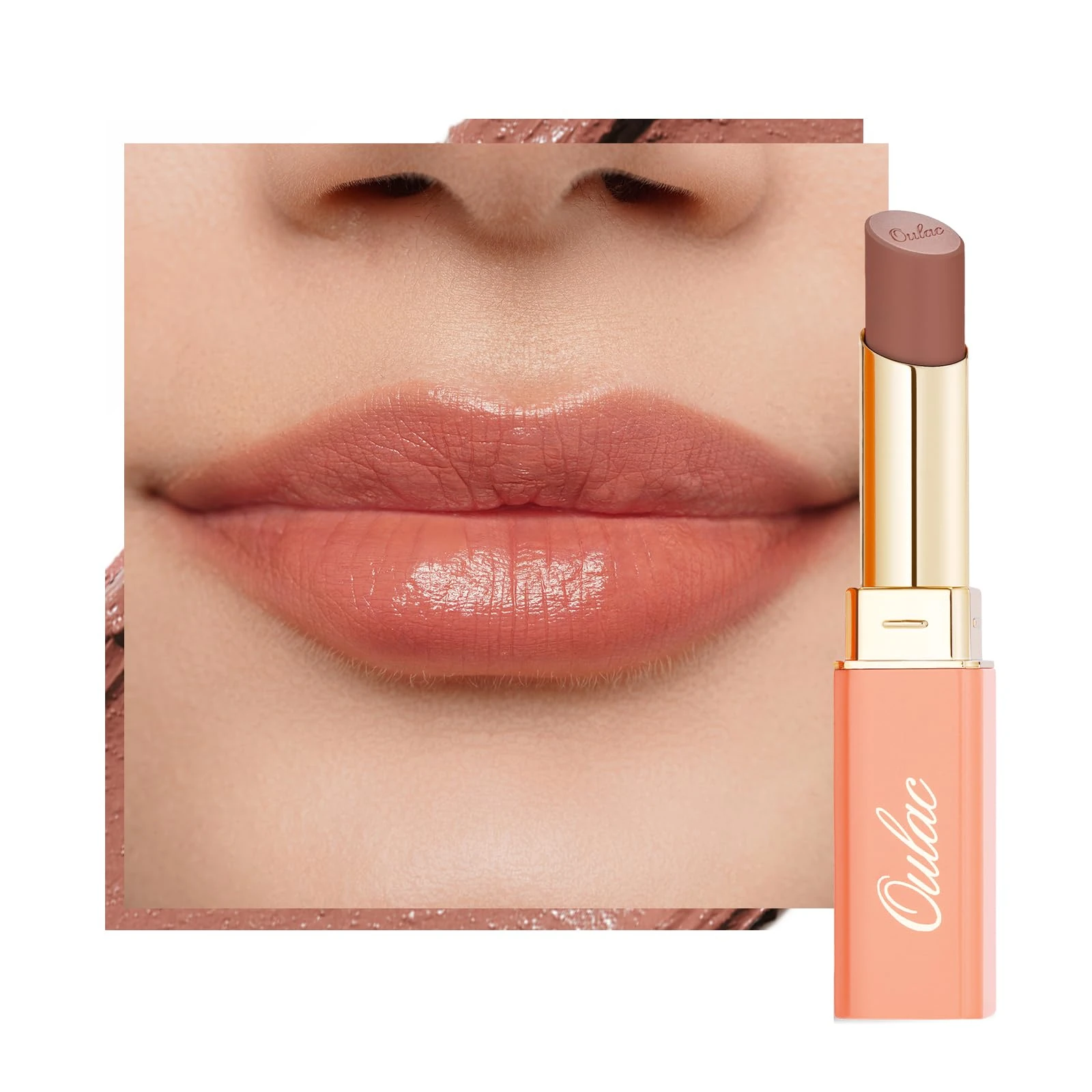Oulac Satin Matte Lipstick Nude - Brown Long Lasting Lip Stick, Intense Color with Smooth Creamy Texture Lip Colour, Moisturizing & Weightless Formula, Vegan & Cruelty-Free, 4.3g, SG04 Be Mine
