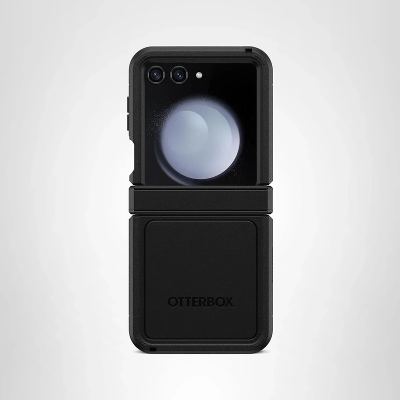 OtterBox Galaxy Z Flip5 Defender Series XT Case - Black, screenless, Rugged Hinge Protection, Lanyard Attachment, PowerShare and Wireless Charging Compatible