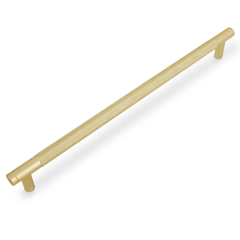 BUKOBYHE 10 Pack 10Inch Brushed Gold Kitchen Cabinet Handles Knurled Cabinet Pulls Gold Drawer Pulls Kitchen Hardware
