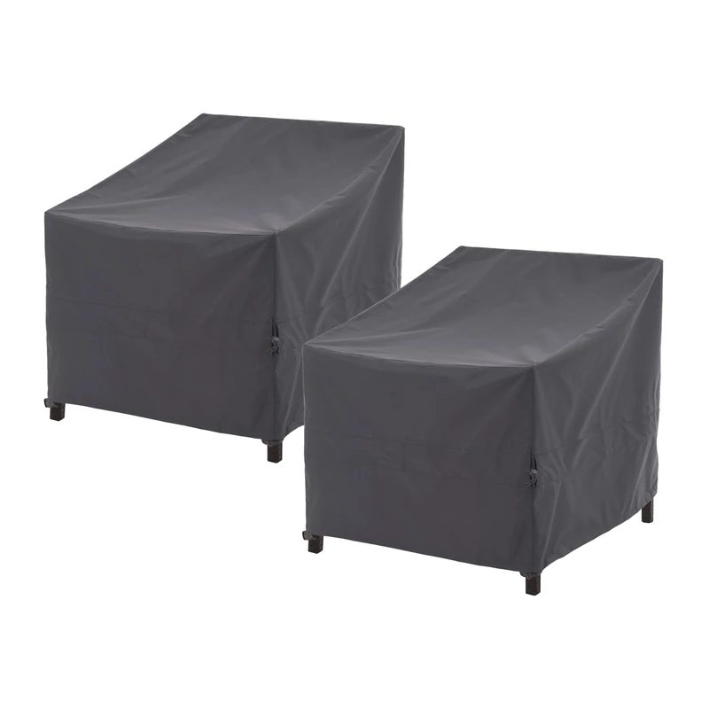 WJ-X3 Patio Chair Cover, Outdoor Lounge Cover, Heavy Duty, Waterproof Lawn Chair Covers, 43W x 42D x 42H, Grey, 2-Pack
